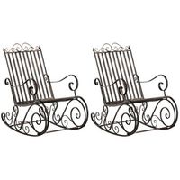 set de 2 mecedoras de hierro smilla metal bronce 90x56x94 cm clp