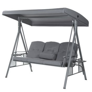Columpio Hollywood 3 Plazas Descanso - 115 X 198 Cm Gris