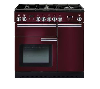 RANGEMASTER Professional 90 Gas Range Cooker - Cranberry & Chrome, Cranberry