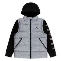chaqueta con capucha jordan fer puffer junior grey cement