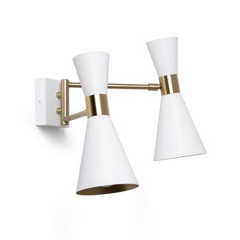 Lámpara De Pared Orientable Metal 2 Focos Jigger Blanco