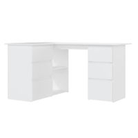 escritorio de esquina madera contrachapada blanco 145x100x76 cm