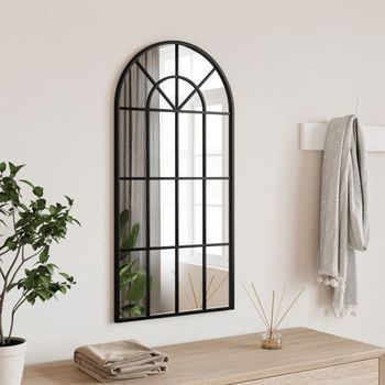 Espejo De Pared，espejo De Baño Arco De Hierro Negro 40x80 Cm Cfw623216