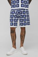 pantalon corto tall holgado de punto croche en blanco blanco