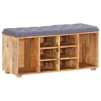 Banco De Recibidor Madera Maciza De Mango 100x35x47 Cm Vidaxl