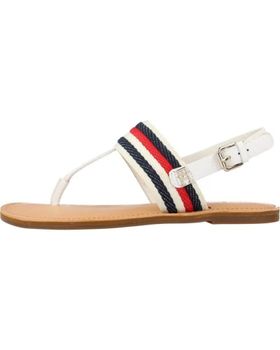 de TOMMY HILFIGER SANDALIAS MUJER MODELO FLAT SANDAL CORPORATE COLOR BLANCO YB YBL