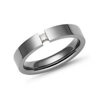 anillo de tension titanio brillante con diamante 005 ct