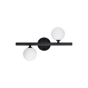 Lámpara De Pared Domino-11038 Blanco Negro Metal Vidrio 40x12x26