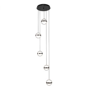 Plafon colgante people 5l negro 140w 3000-4000-6000k 10920lm remoto y reg.intensidad regx35x35cm