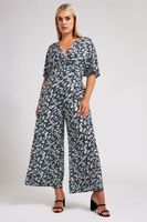 yours london mono negro estampado con nudo frontal mujer curvy y tallas grandes yours london
