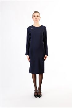 vestido efecto cartera en tejido bielástico navy s