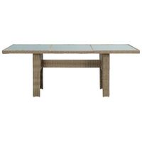 mesa de comedor jardin  mesa de exterior vidrio y ratan pe marron 200x100x74 cm