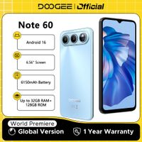 telefono movil doogee note 60 bateria de 6150 mah pantalla de 656 pulgadas 32 gb 3  29 128 gb camara principal de 13 mp procesador unisoc t7225 android 16