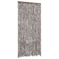 cortina mosquitera chenilla marron y blanco 100x220 cm vidaxl