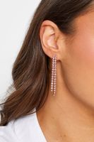 pendientes largos de cristales rosas