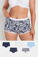 yours juego 5 shorts azules estampado marmol