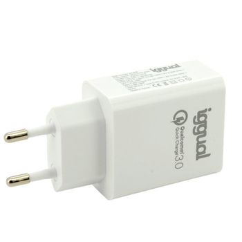 Iggual Cargador Doble USB Quickcharge 3.0 + Tipo-C PD 20W