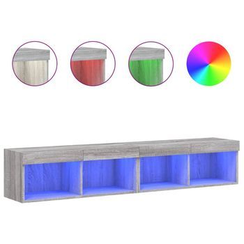 Muebles De Tv Con Luces Led 2 Uds Gris Sonoma 80x30x30 Cm Vidaxl