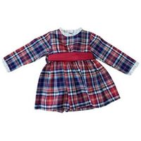baby fashion bailarinas 5283 vestido tela escocesa rojo para nina