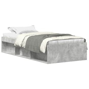 Estructura De Cama Gris Hormigón 100x200 Cm Vidaxl
