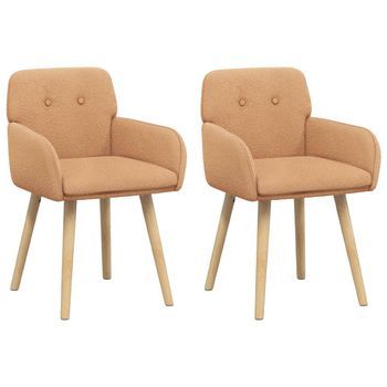 Sillas De Comedor 2 Uds. Bouclé Beige 59 X 57 X 85 Cm Vidaxl