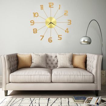 Reloj De Pared | Reloj Mural De Metal Dorado 50 Cm Cfw168136 Cfw69132