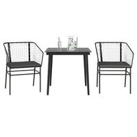set comedor jardin 3 pzas cojines ratan sintetico vidrio negro cfw949849