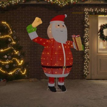 Papá Noel De Navidad Decorativo Con Leds Tela Lujosa 180 Cm Vidaxl