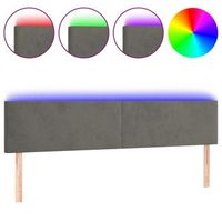 cabecero con led de terciopelo gris oscuro 200x5x7888 cm