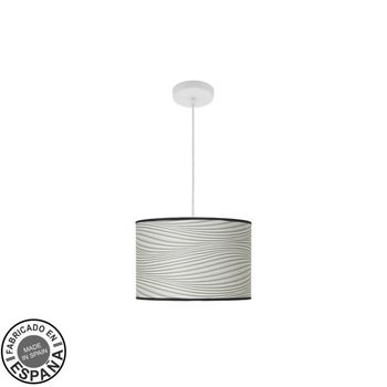 Colgante moda 1xe27 blanco/surco gris regx30x30cm