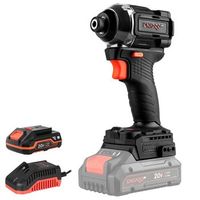 atornillador de impacto 20v dtd-201bc dnipro-m motor brushless 200 nm 4 velocidades portabrocas 14 hex solo 1 kg con bateria 2ah y cargador