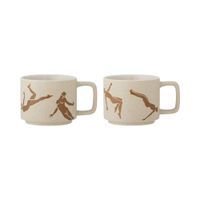 juego de 2 tazas de gres marron