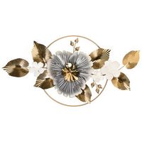 decoracion de pared moderna composicion floral hecha a mano hierro dorado terbium