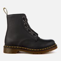 dr martens womens 1460 pascal front zip arcadia leather 8-eye boots - black - uk 4 - black