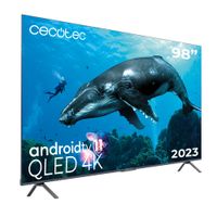 cecotec vqu30098 tv 98 qled 4k uhd 120hz full array local dimming 192 zonas smart tv android 11 hdmi 21 google voice assistant dolby visiotmos subwoofer 60w wi-fi bt pvr