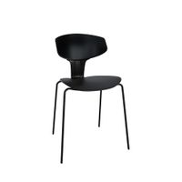 silla moderna en polipropileno negro con reposabrazos