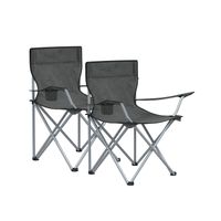 sillas de camping de exterior apoyabrazos bolsillo para tazas portatil gris pizarra