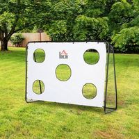 porteria de futbol homcom metal tela oxford 240x88x174 cm blanco