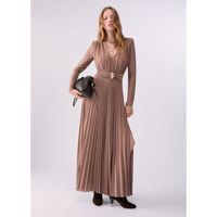 liu jo vestidos vestido largo en lurex plisado para mujer