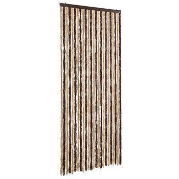 Cortina Mosquitera | Mosquitera Beige Y Marrón Claro 100x220 Cm Chenilla