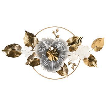 Decoración De Pared Moderna Composición Floral Hecha A Mano Hierro Dorado Terbium