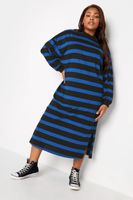 yours vestido camiseta en algodon de rayas azules mujer curvy y tallas grandes yours