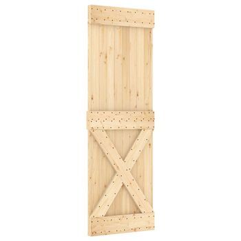 Puerta Corredera Narvik Natural Y Negro 70 X 210 Cm (152,5 Cm) Vidaxl