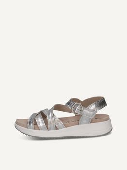 CAPRICE Sandal, silver, made of Leather without heel, Size 41
