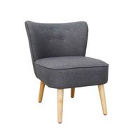 butaca daven sillon individual con patas de madera estilo nordico color gris