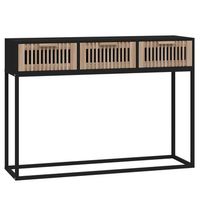 mesa consola hierro y madera contrachapada negro 105x30x75 cm