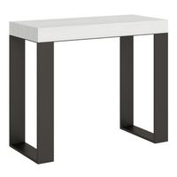 consola extensible 90x40196 cm tecno small fresno blanco estructura antracita