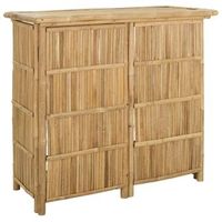 mesa de jardin  mesa de bar exterior natural 115 x 55 x 105 cm bambu