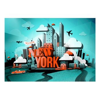 Papel Pintado 3d - Welcome New York (150x105 Cm)