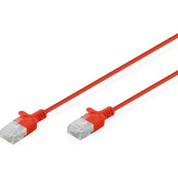 Cable de Red Digitus CAT6 U/UTP Slim Patch 1m Rojo